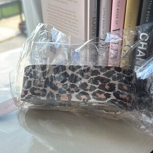 Brown and Black Leopard Print Crossbody Strap